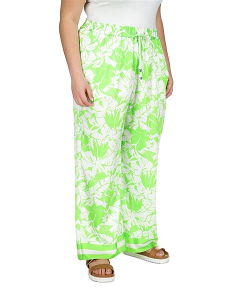 michael kors palm print pants|MICHAEL Michael Kors Plus Size Lush Palm Pull On Pants.